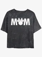 Disney Mickey Mouse Minnie Mom Womens Mineral Wash Crop T-Shirt