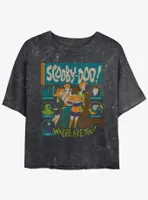 Scooby Doo Mystery Poster Womens Mineral Wash Crop T-Shirt