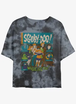 Scooby Doo Mystery Poster Womens Tie-Dye Crop T-Shirt