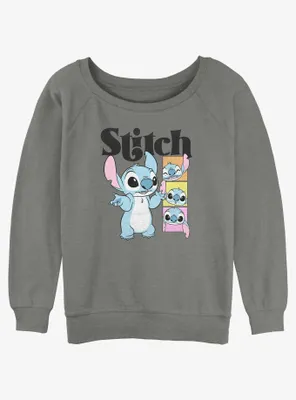 Disney Lilo & Stitch Poses Womens Slouchy Sweatshirt
