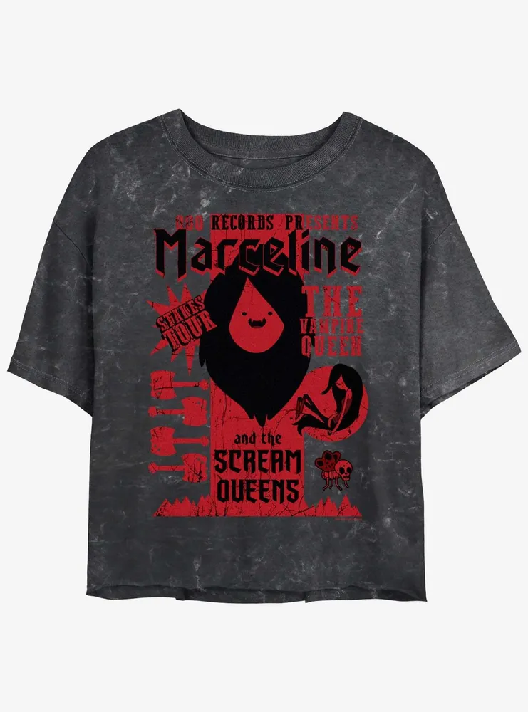 Adventure Time Marceline Scream Queens Stakes Tour Womens Mineral Wash Crop T-Shirt