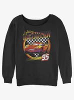 Disney Pixar Cars Lightning McQueen Vintage Womens Slouchy Sweatshirt