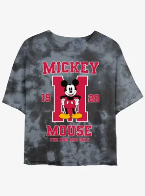 Disney Mickey Mouse The One And Only Womens Tie-Dye Crop T-Shirt