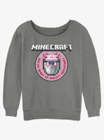 Minecraft Axolotl Adventures Womens Slouchy Sweatshirt