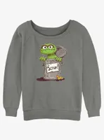 Sesame Street Oscar Scram Sign Womens Slouchy Sweatshirt