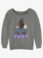 Marvel The Marvels Nick Fury Cats Womens Slouchy Sweatshirt