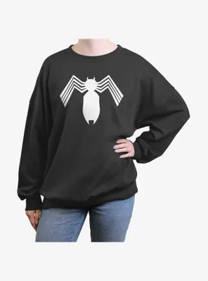 Marvel Spider-Man Symbiote Logo Womens Oversized Sweatshirt