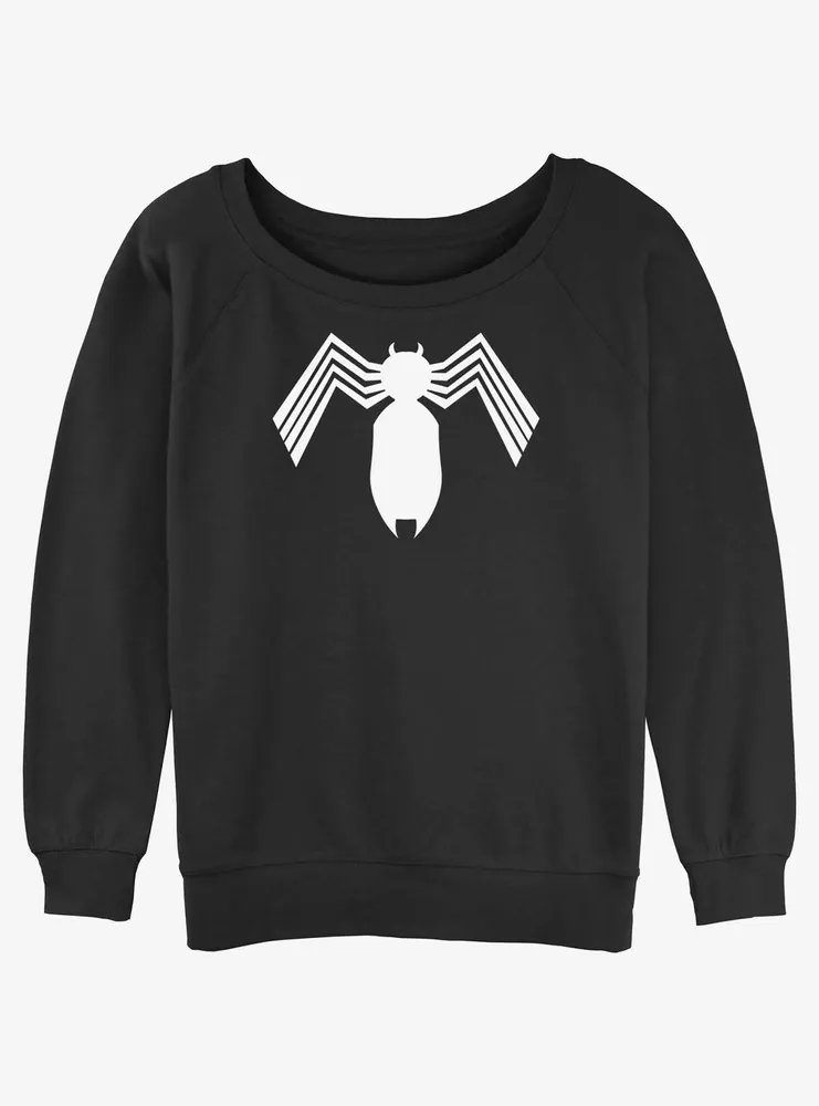 Marvel Spider-Man Symbiote Logo Womens Slouchy Sweatshirt