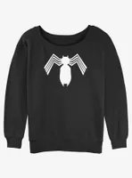 Marvel Spider-Man Symbiote Logo Womens Slouchy Sweatshirt