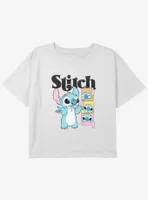 Disney Lilo & Stitch Poses Youth Girls Boxy Crop T-Shirt