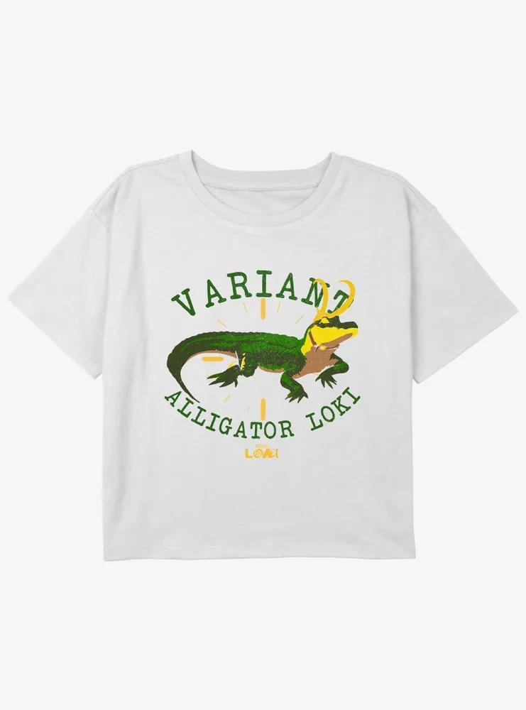 Marvel Loki Variant Alligator Youth Girls Boxy Crop T-Shirt