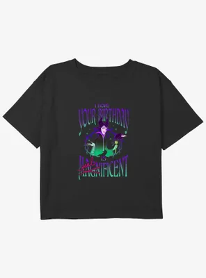 Disney Villains Hope Your Birthday Is Maleficent Youth Girls Boxy Crop T-Shirt