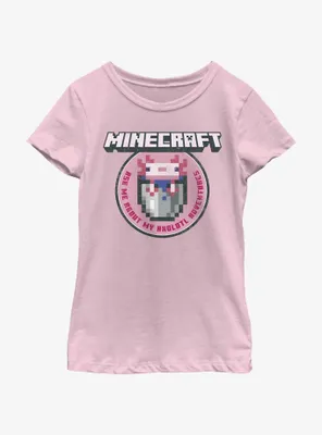 Minecraft Axolotl Adventures Youth Girls T-Shirt