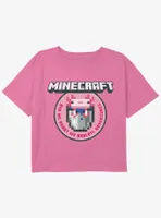 Minecraft Axolotl Adventures Youth Girls Boxy Crop T-Shirt