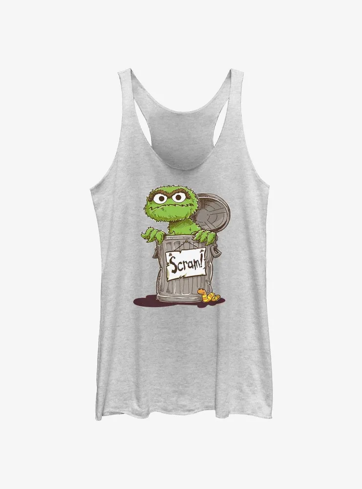 Sesame Street Oscar Scram Sign Womens Tank Top