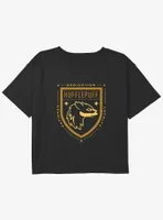 Harry Potter Hufflepuff House Crest Youth Girls Boxy Crop T-Shirt