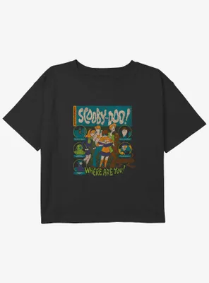 Scooby Doo Mystery Poster Youth Girls Boxy Crop T-Shirt