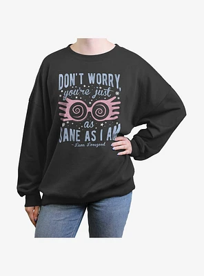 Harry Potter Just As Sane Luna Girls Oversized Sweatshirt