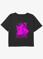 Pokemon Pikachu Sweet Neon Youth Girls Boxy Crop T-Shirt