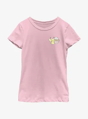 Pokemon Chibi Pikachu Cupcake Youth Girls T-Shirt