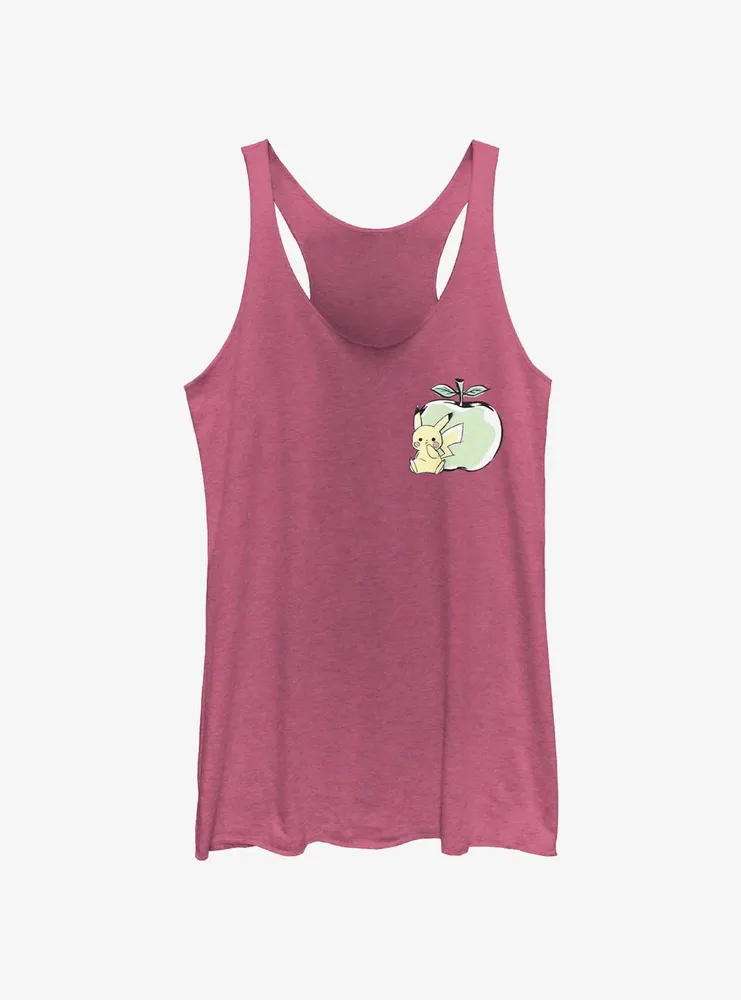 Pokemon Chibi Pikachu Apple Womens Tank Top