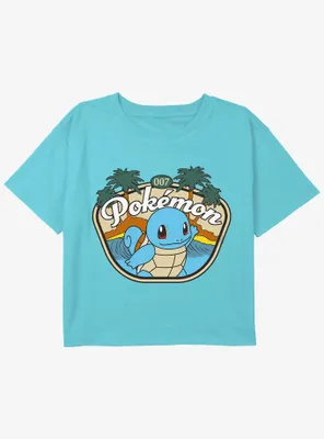 Pokemon Aquatic Squirtle Youth Girls Boxy Crop T-Shirt