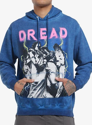 Dread Angel Statue Blue Oil Wash Hoodie