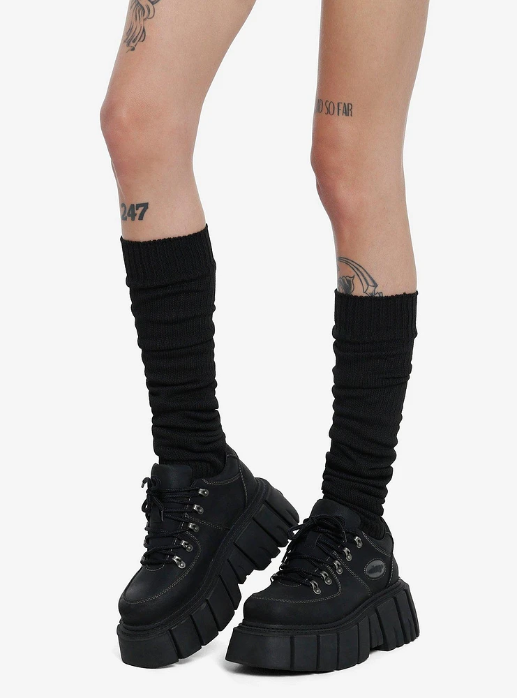 Black Slouchy Knee-High Socks