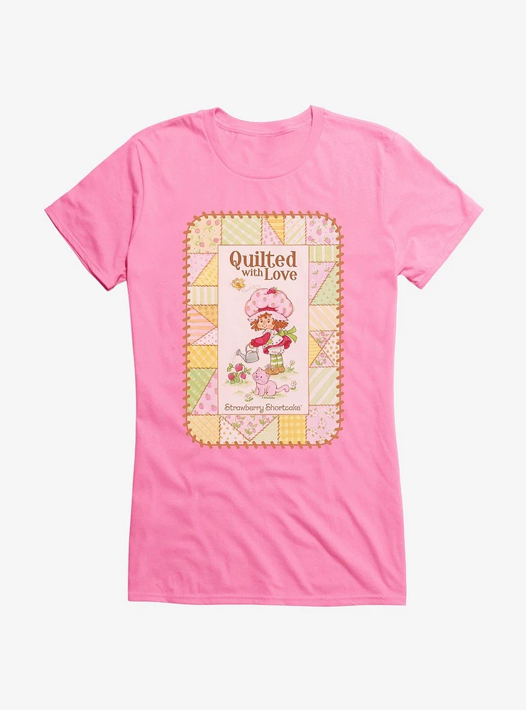Strawberry Shortcake & Custard Quilted With Love Girls T-Shirt