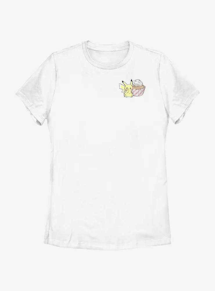 Pokemon Chibi Pikachu Cupcake Womens T-Shirt