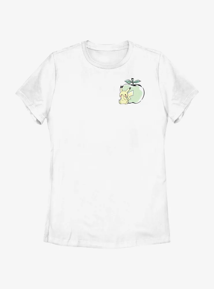 Pokemon Chibi Pikachu Apple Womens T-Shirt