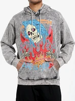 Love Is Pain Grim Reaper Acid Wash Hoodie