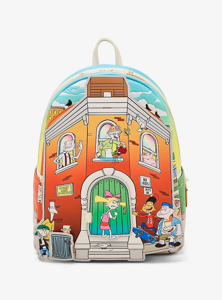 Loungefly Hey Arnold! Boarding House Magnetic Mini Backpack