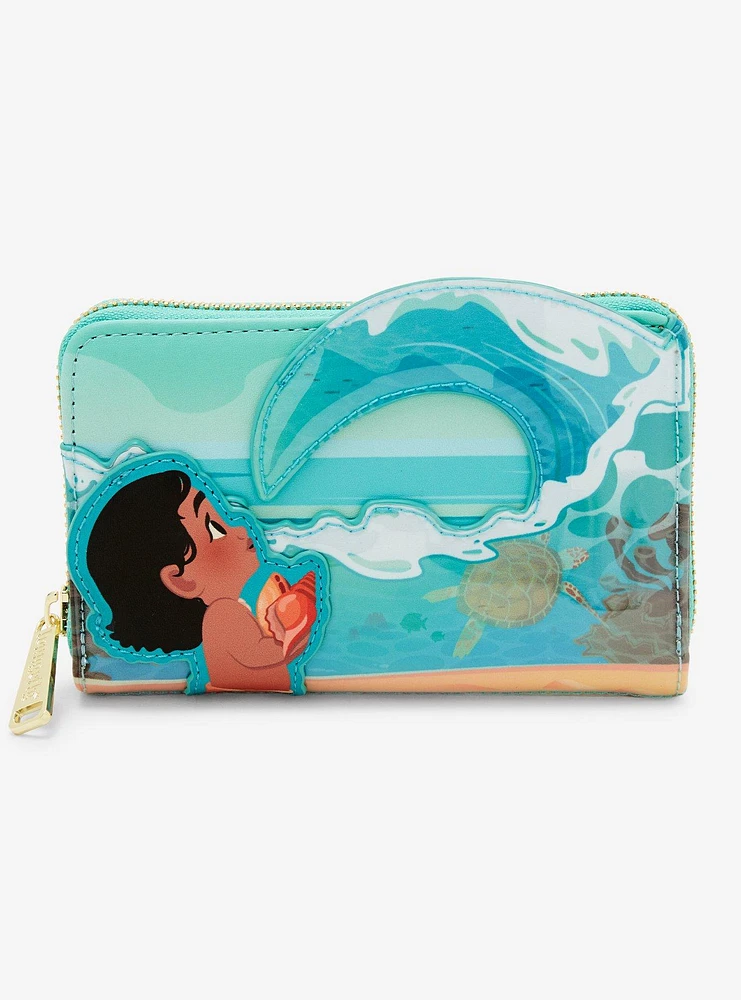 Loungefly Disney Moana Ocean Waves Zipper Wallet