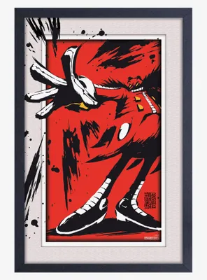 Sonic the Hedgehog Eggman Splatter Faux Matte Under Plexiglass Framed Poster