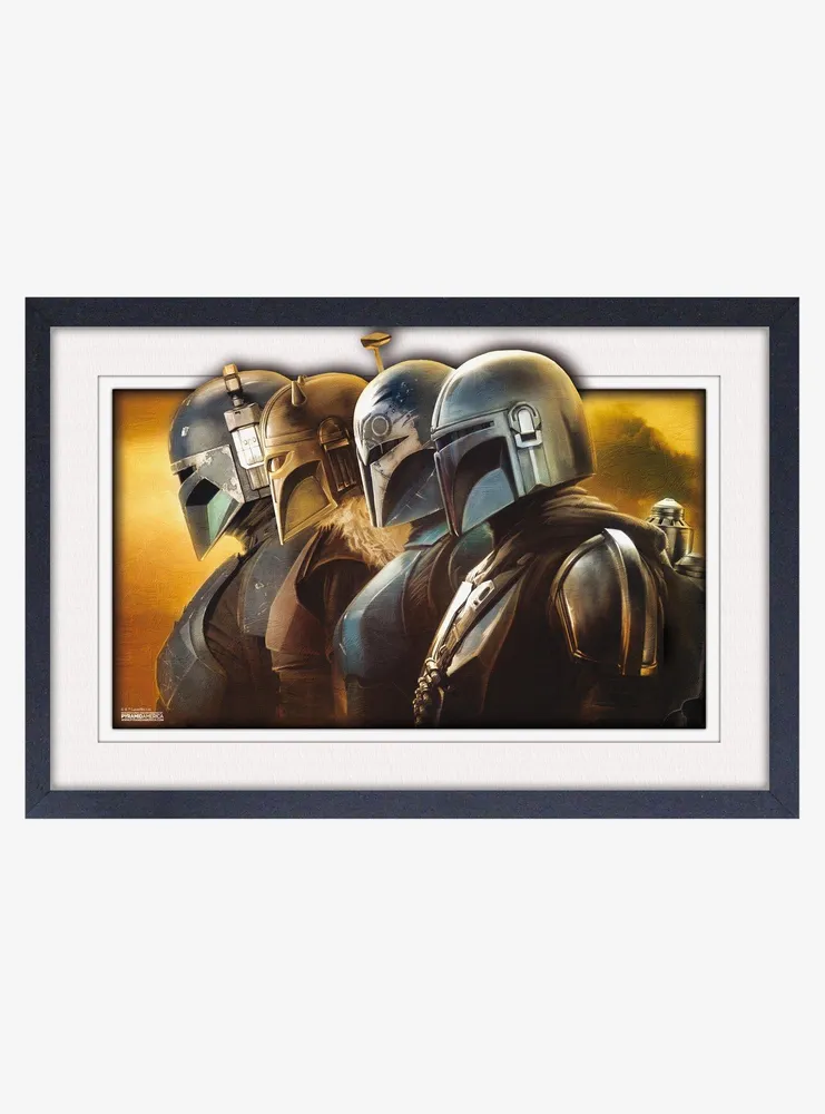 Star Wars The Mandalorian Mandos Faux Matte Under Plexiglass Framed Poster