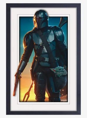 Star Wars The Mandalorian Sunrise Faux Matte Under Plexiglass Framed Poster