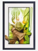 Star Wars Yoda Faux Matte Under Plexiglass Framed Poster