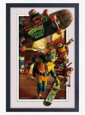 Teenage Mutant Ninja Turtles Turtle Power Faux Matte Under Plexiglass Framed Poster