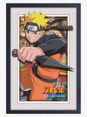 Naruto Shippuden Defending Faux Matte Under Plexiglass Framed Poster