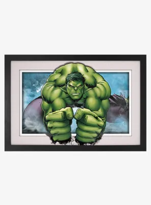 Marvel Avengers Hulk Smash Faux Matte Under Plexiglass Framed Poster