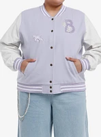 Her Universe Bridgerton Lavender Girls Varsity Jacket Plus