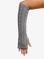 Grey Cable Knit Arm Warmers