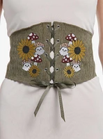 Ghost Mushroom Sunflower Corduroy Underbust Corset