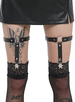 Black O-Ring Star Leg Garter Set