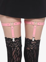 Silver Heart O-Ring Garter Set