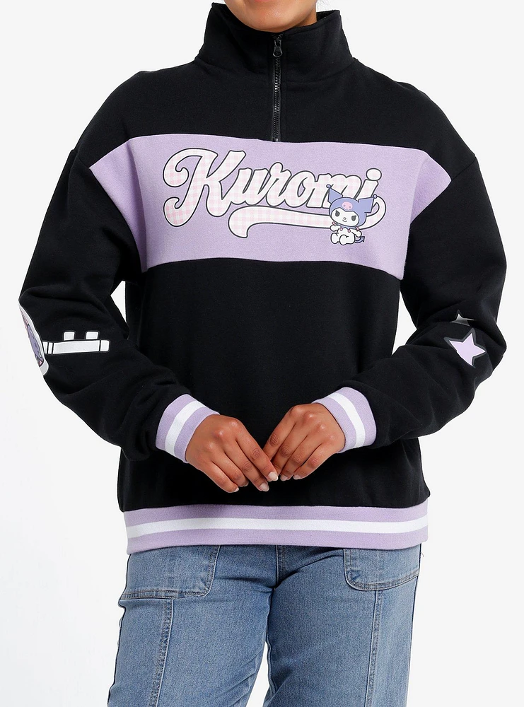 Kuromi Varsity Star Girls Quarter Zip Jacket