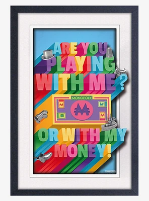 Monopoly Playing Money Faux Matte Under Plexiglass Framed Poster