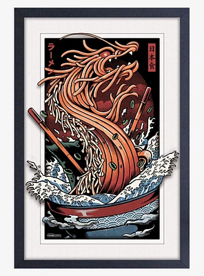 Illustrata Ramen Dragon Faux Matte Under Plexiglass Framed Poster