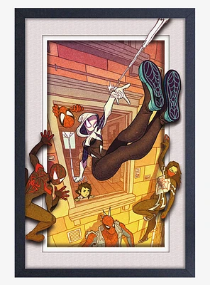 Marvel Spider-Gwen Hanging Around Faux Matte Under Plexiglass Framed Poster